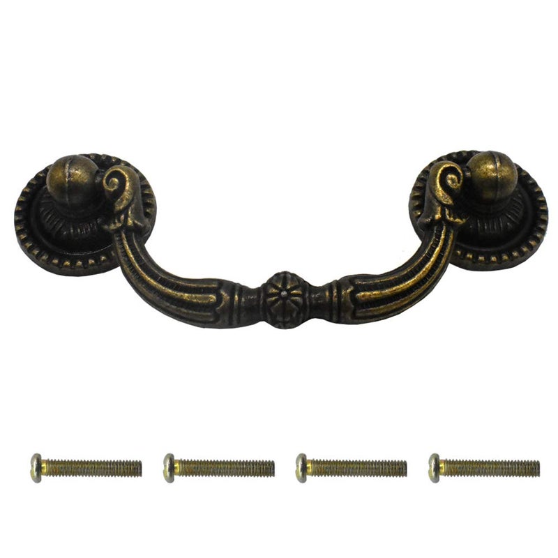 Renashed 3" Vintage Cabinet Dresser Drawer Knobs Pulls Handles Antique Style Zinc Alloy 2 Pack (3 inch) - Image 1